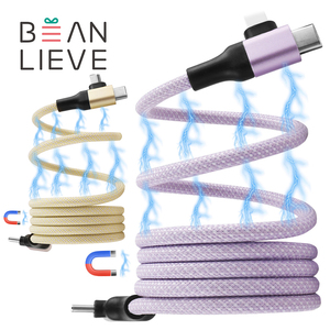 Câble magnétique tressé USB Type C 60W 100W pour charge rapide et transfert de données pour <span class=keywords><strong>iPhone</strong></span> et Android – Vente en gros usine - Product Image 1
