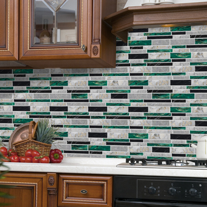 Adhesivo de pared 3D verde moderno, suministro de fábrica, and Stick Peel, azulejo autoadhesivo para azulejos para <span class=keywords><strong>cocina</strong></span> y baño - Product Image 5