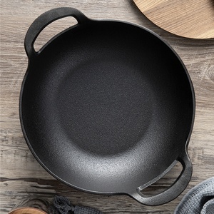 2024 nouveau 20/<span class=keywords><strong>25</strong></span>/27cm antiadhésif <span class=keywords><strong>en</strong></span> <span class=keywords><strong>fonte</strong></span> Pot ménage ustensiles de cuisine petite marmite <span class=keywords><strong>en</strong></span> <span class=keywords><strong>fonte</strong></span> Wok avec Double oreille et couvercle <span class=keywords><strong>en</strong></span> bois - Product Image 2