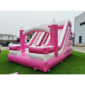 Nouveau design, toboggan gonflable commercial pour jardin, toboggan princesse à double voie pour filles, toboggan gonflable rose à vendre - Product Image 2