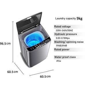 Lavadora Automática de 9 kg para el Hogar, Pequeña, con Impulsor para Ropa Interior, Lavadora-Secadora Integrada con Turbo - Product Image 5