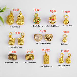 Gold-Colored Mythical Beast <b>Lucky</b> Bag Pendant With Six Character Mantra Spacer Beads For DIY Jewelry <b>Bracelet</b> Necklace - Product Image 2