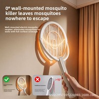 Raquette anti-moustiques pliable et extensible, 180 °   Raquette électrique anti-mouches puissante, rechargeable par USB, à tête rotative et réglable