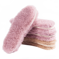 Semelles intérieures chaudes et moelleuses pour enfants avec poils de lapin et base en feutre, inserts de chaussures chauffants pour enfants