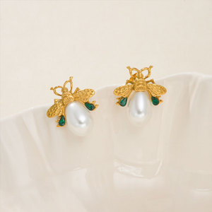 Pendientes de Perlas de Lujo con Baño de Oro de 14k y 18k, Acero Inoxidable 316L, Joyería de Moda de Titanio para Mujer - Product Image 4