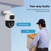 Kamera IP 6MP CCTV POE Kamera Luar Ruangan Lensa Ganda Full HD Pengawasan Versi Malam Kamera Jaringan Layar Ganda Keamanan Rumah