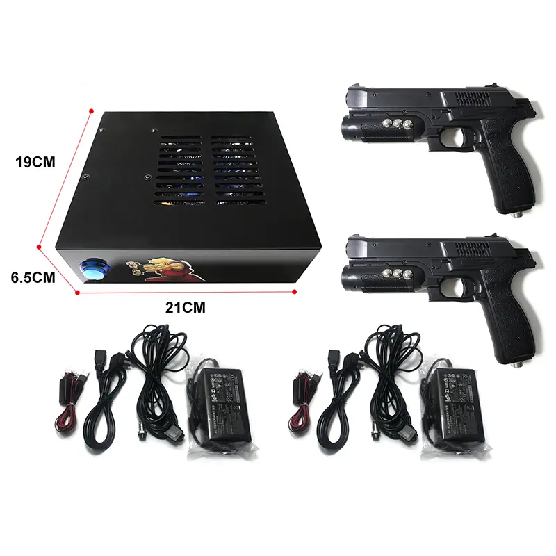 4 LED-Sensoren USB-Licht pistole Krisen zeit 4 Licht pistole mit Mini-PC-Spielbox-Kit für PC-Schieß spiele mit Aufprall und Rückstoß