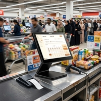 Terminal de point de vente à double écran 15,6 pouces avec écran tactile capacitif 10 points pour le commerce de détail et les salons