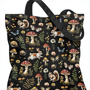 Premium Custom Logo Cotton <b>Canvas</b> Shoulder <b>Drawstring</b> Tote <b>Bag</b> Silk Screen Printed Reusable Eco Shopping <b>Bag</b> Retail Promotions - Product Image 1