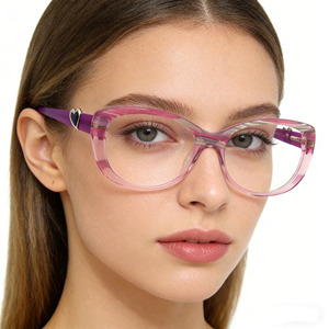 <span class=keywords><strong>Occhiali</strong></span> <span class=keywords><strong>da</strong></span> <span class=keywords><strong>Vista</strong></span> Modello Cat-Eye per Donne, Montature in Acetato Stile Retrò Francese alla Moda - Product Image 1