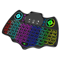 Nuevo Mini Teclado Inalámbrico V18 2.4G BT Táctil con Retroiluminación de 7 Colores, Teclado Inalámbrico con Mouse Aéreo para Android TV Box PC