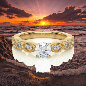 Bague de fiançailles de luxe Queensun pour femme en or massif 14 carats avec diamants ovales brillants de laboratoire, sertissage en relief, couleur D, clarté VVS1 - Product Image 2