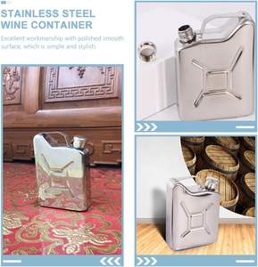 Botella de Licor Portátil de Alta Calidad, 5oz, Acero Inoxidable, Pequeña, Tipo Jerry Can - Product Image 3