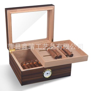 Humidor à cigares en bois Cigarol, rectangulaire, double couche, avec hygromètre, boîte de rangement de bureau, anti-humidité - Product Image 3