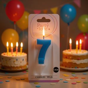 Candela Blu Numero 7 per Feste, Candele di Compleanno da 4,5 Cm, Vela - Product Image 2