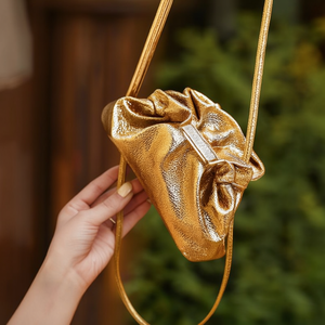 Bolso de mano dorado con cordón y correa de cadena, bolso de hombro de lujo para mujer, estilo para todas las estaciones, diseño femenino - Product Image 2
