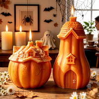 Fournisseur de bougies N-240, bougies parfumées en forme de maison de citrouille mignonnes pour Halloween, bougies en cire de soja faites à la main pour cadeaux d'Halloween