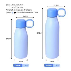 Bouteille d'eau isotherme à petite ouverture de 350 ml (12 oz) avec logo personnalisé et boucle de transport portable – Vente en gros 01131B - Product Image 2