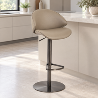 Tabourets de bar de luxe ergonomiques avec dossier et structure métallique pour cuisine, chaises de bar hautes pour îlot de cuisine