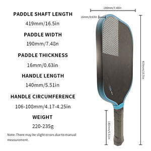 ไม้พายพิกเคิลบอลเพอร์เซส ปี 2025 คุณภาพสูง ผลิตจากคาร์บอนไฟเบอร์ Toray T700 แกนรังผึ้งไล่เฉดสี ทนทาน เหมาะสำหรับการฝึกซ้อมและกิจกรรมสันทนาการ - Product Image 2