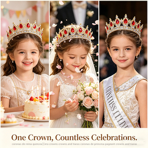 Tiara de Corona de Aleación con Diamantes de Imitación para Niñas, Ideal para Cumpleaños, Bodas, Concursos, Diadema de Estrellas, Recuerdo de Fiesta, Venta al por Mayor Personalizada - Product Image 4