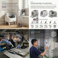Bac à litière automatique pour chat contrôlé par application, construction en métal et plastique, design semi-ouvert, certifié pour l'Amérique du Nord, fabriqué en Chine