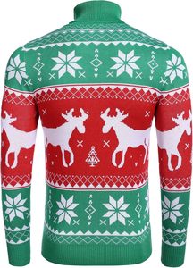 เสื้อสเวตเตอร์คอเต่าทรงเข้ารูปแบบสลิมฟิต ผลิตตามสั่ง (OEM/ODM)  ถักลายบิดเกลียว พิมพ์ลาย/สีพื้น สำหรับฤดูหนาว ผู้ชาย คริสต์มาส - Product Image 3