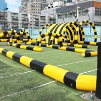 Circuit de course gonflable pour voitures tamponneuses, balles Zorb et karts, jeu sportif de course aérienne