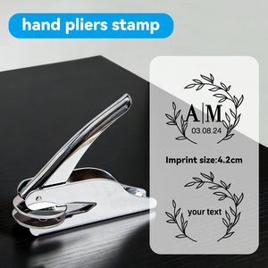 定制设计塑料压花印章系列银色便携式压花钳，适用于婚礼/派对请柬DIY，无需墨水 - Product Image 5