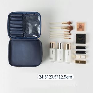 Bolsa de Maquillaje de Viaje Transparente de PVC y Cuero PU Impermeable, con Cierre, para Cosméticos y Artículos de Belleza - Product Image 6