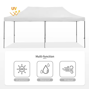 Gazebo pliable d'extérieur 3x6m, résistant, imperméable, pour salon professionnel, avec structure <span class=keywords><strong>en</strong></span> aluminium et piquets avec sacs <span class=keywords><strong>de</strong></span> <span class=keywords><strong>sable</strong></span> - Product Image 4