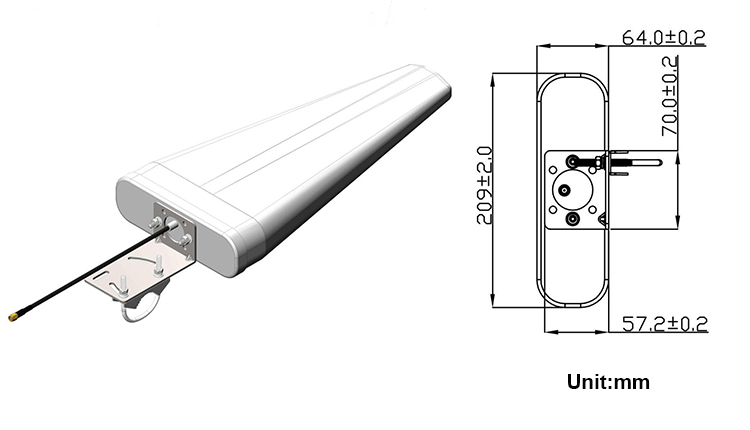 Outdoor Log Periodic 12dBi Signal Booster Antenna 700MHz To 2700MHz