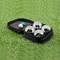 Lot de 8 boules de squash de pétanque chromées Nouveaux jeux de jardin en plein air avec sac de transport