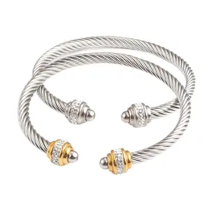 rhinestone stainless steel wire steel ball bracelet jewelry foreign trade women's jewelry titanium steel bracelet wholesale