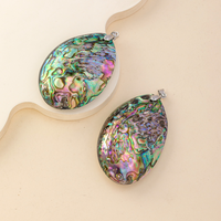 Pendentif en coquille d'ormeau naturelle, pendentif en pierre précieuse en forme de larme pour la fabrication de bijoux, vente en gros d'accessoires de bijoux en pierre naturelle