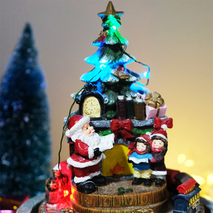 Árbol de Navidad de resina giratorio, <span class=keywords><strong>tren</strong></span> de Santa, luz Musical, adornos de Navidad, gran oferta - Product Image 3