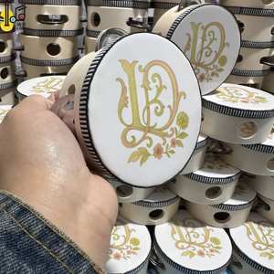 Mini tambourin de 10 cm (4 pouces) personnalisé pour mariage, église, fête, cadeau, tambourin à main, instrument de musique - Product Image 5