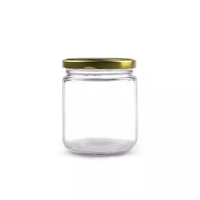 Bocaux en verre personnalisés en gros vides de 30 ml à 1000 ml pour le stockage du miel et de la confiture avec des couvercles en fer blanc doré et noir