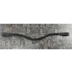 Bandeau en cuir véritable avec cristaux noirs, produits équestres les plus chers, accessoires pour chevaux - Product Image 2