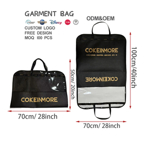 OEM/ODM personalizado negro impermeable <span class=keywords><strong>a</strong></span> prueba <span class=keywords><strong>de</strong></span> polvo reutilizable poliéster Tote Suit Bag portátil plegable poliéster bolsa <span class=keywords><strong>de</strong></span> ropa para viajes - Product Image 4