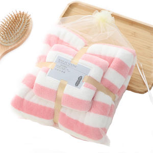 Juego de toallas de baño de alta calidad regalo grueso coral polar suave absorbente Toalla de cara juego de baño - Product Image 5