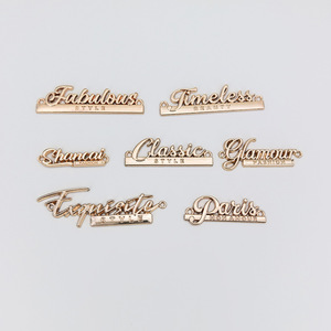 Étiquettes métalliques rectangulaires à coudre, sans nickel, personnalisables, avec caractères décoratifs, pour sacs DIY, bagages et quincaillerie - Product Image 1