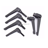 Poignée de serrage réglable en alliage plastique noir avec bouton de verrouillage réglable pour équipement de machine à profilés en aluminium