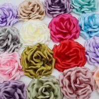 Fleur de pivoine coréenne en satin de 10 cm, faite à la main, plissée, rose 3D, broche, accessoires DIY pour robe, chaussures, sac