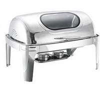 Chauffe-Plat Professionnel en Acier Inoxydable 9L, Ensemble de Réchauds Gastronomiques Standard 1/1 GN pour Buffet, Traiteur, Hôtel, Banquet, Restaurant