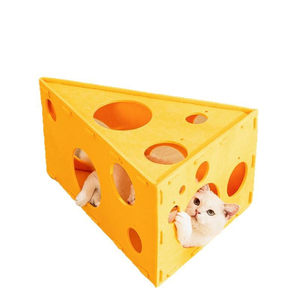 Lit pour chat en feutre écologique avec plusieurs trous, jouet de puzzle amovible et pliable pour chats, jeu interactif et repos 66L - Product Image 2