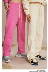 2026 Fall <strong>Winter</strong> Spring New Arrival 350g Thick Straight-Leg Fleece-<strong>Lined</strong> Solid-Color <strong>Pants</strong> Men's Loose-Fit Sports Casual Trouser - Product Image 3