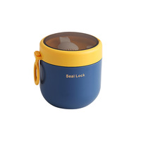 Lonchera de Plástico para Niños con Termo Hermético, Tapa para Recipiente de Alimentos, Cuchara y Botella de Vacío para la Escuela y Uso en el Escritorio