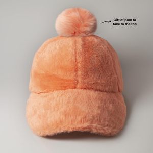 Fur Baseball <b>Cap</b> Fleece Unisex Adjustable Lightweight Curved Brim <b>Winter</b> Hat - Product Image 3
