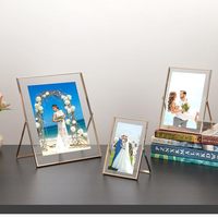 Cadres carrés en métal en gros, supports DIY à double vitrage pour fleurs séchées pressées et décorations de table de mariage, vente en gros